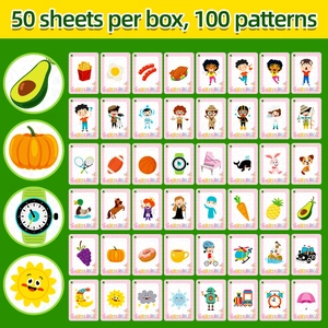 Educational flashcards set for kids featuring 100 diverse patterns and sentence cards
