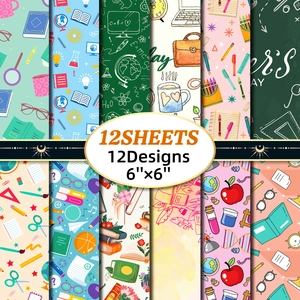 Schoolonderwijs Thema Decoratief Scrapbook Papier Educatieve Doodle Materiaal Papier Voor Leraar Dag Cadeau DIY Hand Account