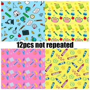 12 sheets of school-themed decorative scrapbook paper for teacher appreciation day DIY