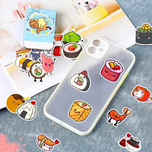 DIY sushi and cat stickers used for decorating mobile phone cases and stationery