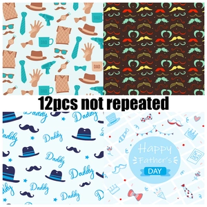 Lot de 12 feuilles de papier scrapbooking Fête des Pères avec motifs cravates