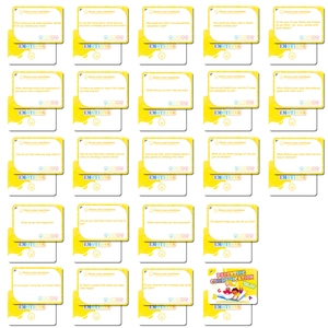 Juego de 24 tarjetas educativas de emociones para comunicación entre padres e hijos en amarillo