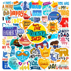 Adesivi per la Festa del Papà Stile Nordico Impermeabile PVC Graffiti Etichette per Scatole Regalo Decorazione