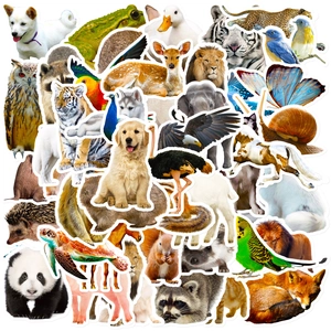 Realistic Animal Waterproof PVC Stickers For Kids Skateboard Laptop Scrapbooking Decorative DIY Animal Decals