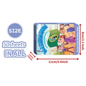 Educational 50-sheet USA Washington State flag flashcards for kids learning, 11x8cm size