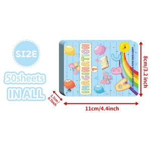 50 pieces of children's ABC imagination learning cards with colorful cartoon design