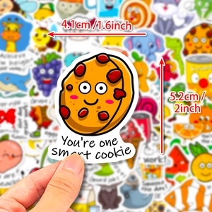 Cute 'one smart cookie' cartoon sticker with pun text for laptop and bottle decor