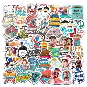 Cartoon Father Day Waterproof Stickers For Kids Gift Scrapbooking DIY Decorative Decals For Father Celebration Greeting