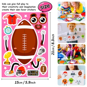 Autocollants DIY Rugby pour enfants, planches de puzzles créatifs 15x21cm pour sport