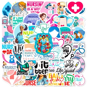 International Nurse Day Stickers Waterproof PVC Medical Theme Cartoon Decals For Laptop Water Bottle Scrapbooking Nurse Gift Stickers