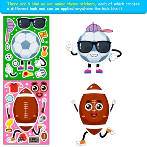 Autocollants de sport DIY avec motifs de football et rugby pour le jeu créatif des enfants