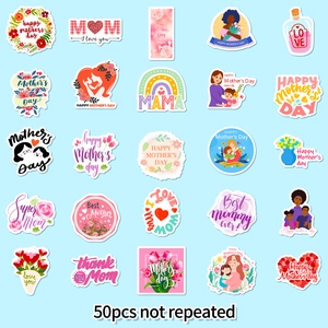 50 adesivi Happy Mother's Day con motivi floreali per bouquet e confezioni regalo di festa