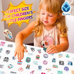 Nurse stickers for kids with cartoon medical motifs and stickers on various surfaces