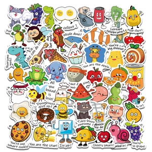 Cute Animal Pun Cartoon Stickers Waterproof PVC Decorative Decals For Water Bottle Laptop Phone Case Scrapbooking Reward