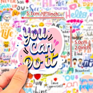 50 Inspirational motivational quotes stickers for water bottle laptop decoration