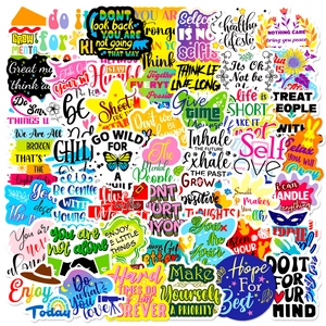Inspirational English Quotes Waterproof Vinyl Stickers For Laptop Luggage Scrapbooking Journaling DIY Decorative Decals Multicolor