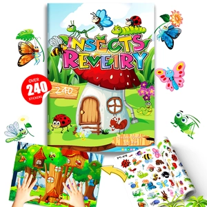 Insects Revelry Sticker Book For Kids Educational Learning Toys Reusable Stickers Butterfly Pattern Montessori Book