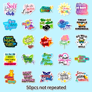 50pcs waterproof motivational graffiti stickers for laptop and luggage decor
