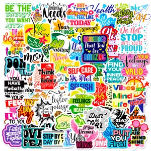 Inspirierende Englische Zitate Wasserdichte Vinyl-Aufkleber Für Laptop Trinkflasche Koffer Positive Affirmations-Abziehbilder Für Studenten Alltag Dekoration