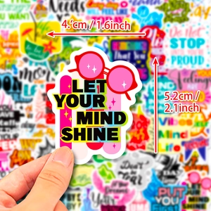 Wasserfester Motivationsaufkleber mit rosa Sonnenbrille und Let Your Mind Shine Spruch