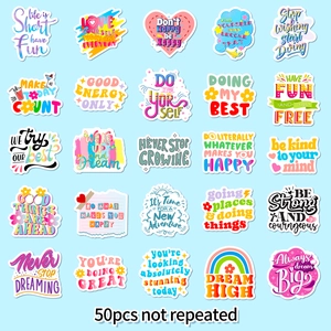 Lot de 50 autocollants de phrases inspirantes pour gourdes et ordinateurs portables