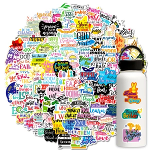 100pcs colorful motivational quote stickers for luggage laptop and water bottles