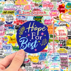 Inspirational Hope For Best round stickers for laptop luggage DIY decoration 5.2cm