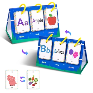 Educational flip chart toy set featuring 78 alphabet, word and cartoon cards for toddlers