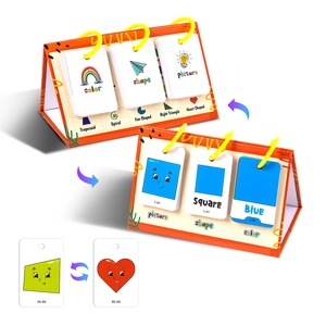 Educational flip chart for kids learning shapes and colors with bright cartoon designs