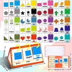 Kids educational flashcards for shapes and colors with spiral binding and foldable stand