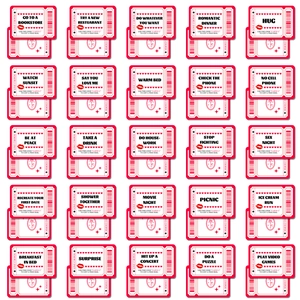 Lot de 50 coupons d'amour romantiques pour couples avec diverses activités d'échange
