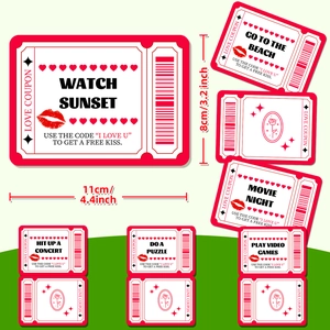 Gros plan de coupons d'amour romantiques avec icônes de rendez-vous et de jeux vidéo