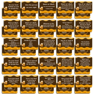 Set of 50 Romantic Date Night Couple Game Cards with fun beer drinking challenges
