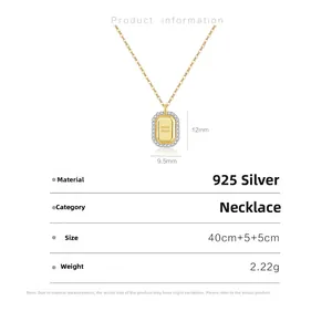 Detailed view of gold plated S925 silver Aquarius pendant with white zircon insets