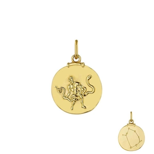 Pendentif zodiaque Ophiuchus en argent S925 doré avec gravure de constellation