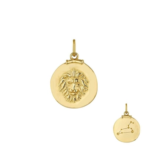 Détail du pendentif Lion en argent S925 avec tête de lion 3D et carte des étoiles