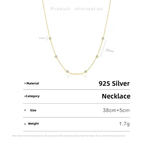 Detail specifications of 925 sterling silver gold necklace with cubic zirconia pendants