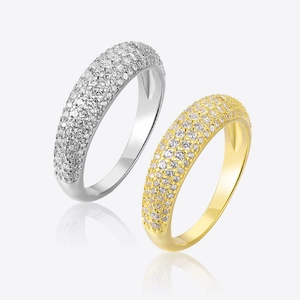 925 Sterling Silver Pavé Zirconia Multi Row Band Ring For Men Women Hip Hop Street Style Gold Silver Plated Fashion Jewelry Gift
