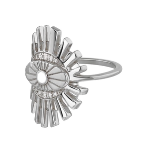 Bague en Cuivre Oeil du Diable Luxe Plaqué Or 18K Platine Zircone Bague Géométrique pour Femme Accessoires Bijoux de Mode