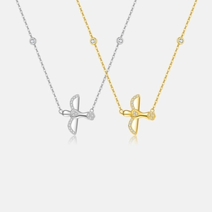 925 Sterling Silver Thunderbird Pendant Necklace For Women Men Zirconia Inlaid Bird Charm Chain Necklace Luxury Jewelry Gift