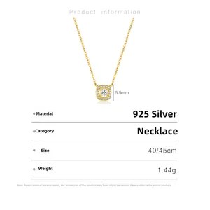 Dettagli della collana in argento sterling 925 con dimensioni e specifiche dei materiali