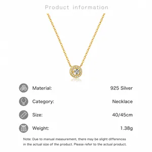 Specifiche del collana in argento 925 con zircone, dettagli su dimensioni e peso totale