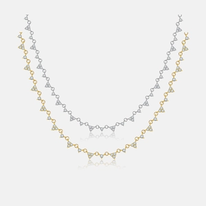 925 Sterling Silver Triangle Pendant Necklace For Women Men Gold Silver Plated Geometric Zirconia Chain Necklace Fashion Jewelry