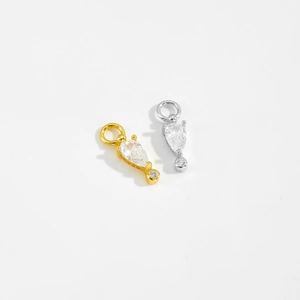 Ciondoli in zirconia cubica a pera in oro e argento per accessori gioielli fai da te