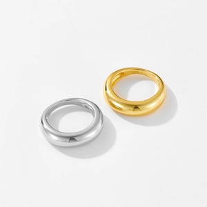 Anello in Argento Sterling 925 Minimalista per Donna Design Irregolare di Fascia Alta Placcato Oro Platino Anello Geometrico Gioielli Regalo