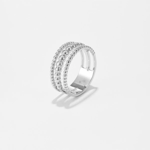 Bague perlée vintage en argent avec poinçon S925 pour hommes et femmes de style hip hop