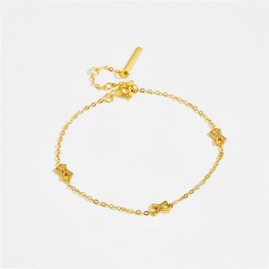 Minimalistisches Armband aus 925 Sterling Silber mit funkelnden CZ-Pavé-X-Anhängern