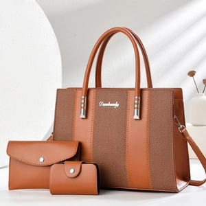 Women PU Leather Handbag Set Tote Clutch And Card Holder Large Capacity Crossbody Bag For Daily Commute Casual Fashion Bag