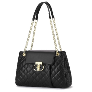Women Quilted PU Leather Chain Shoulder Bag Vintage Diamond Grid Handbag Large Capacity Crossbody Bag With Metal Lock Daily