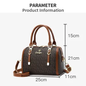 Brown monogram Boston bag dimensions 25cm width 21cm height 11cm depth with strap